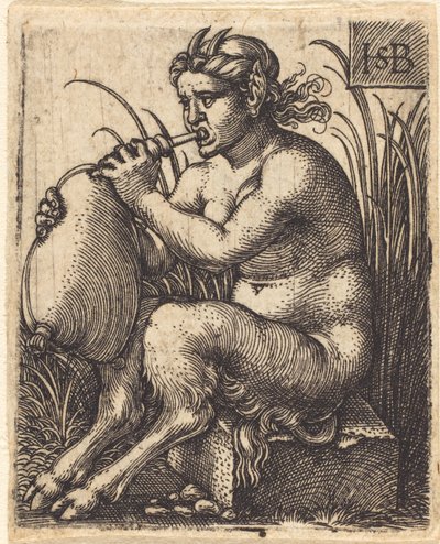 Mujer sátiro tocando la gaita, c.1525-50 de Hans Sebald Beham